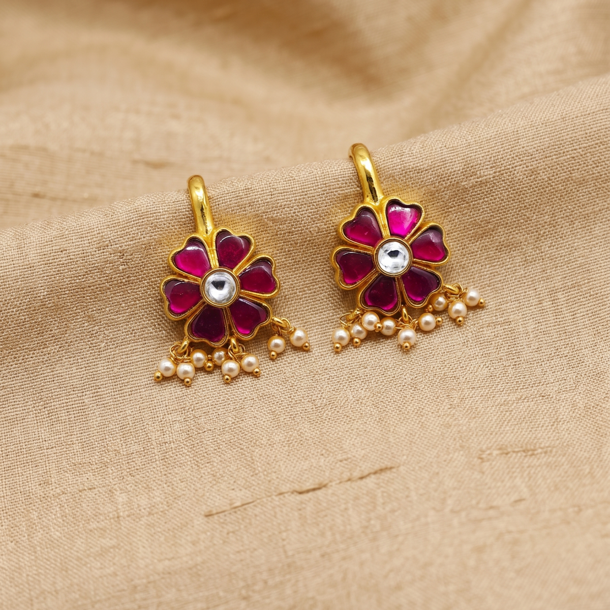 Mahi Silver Bugadi Earrings