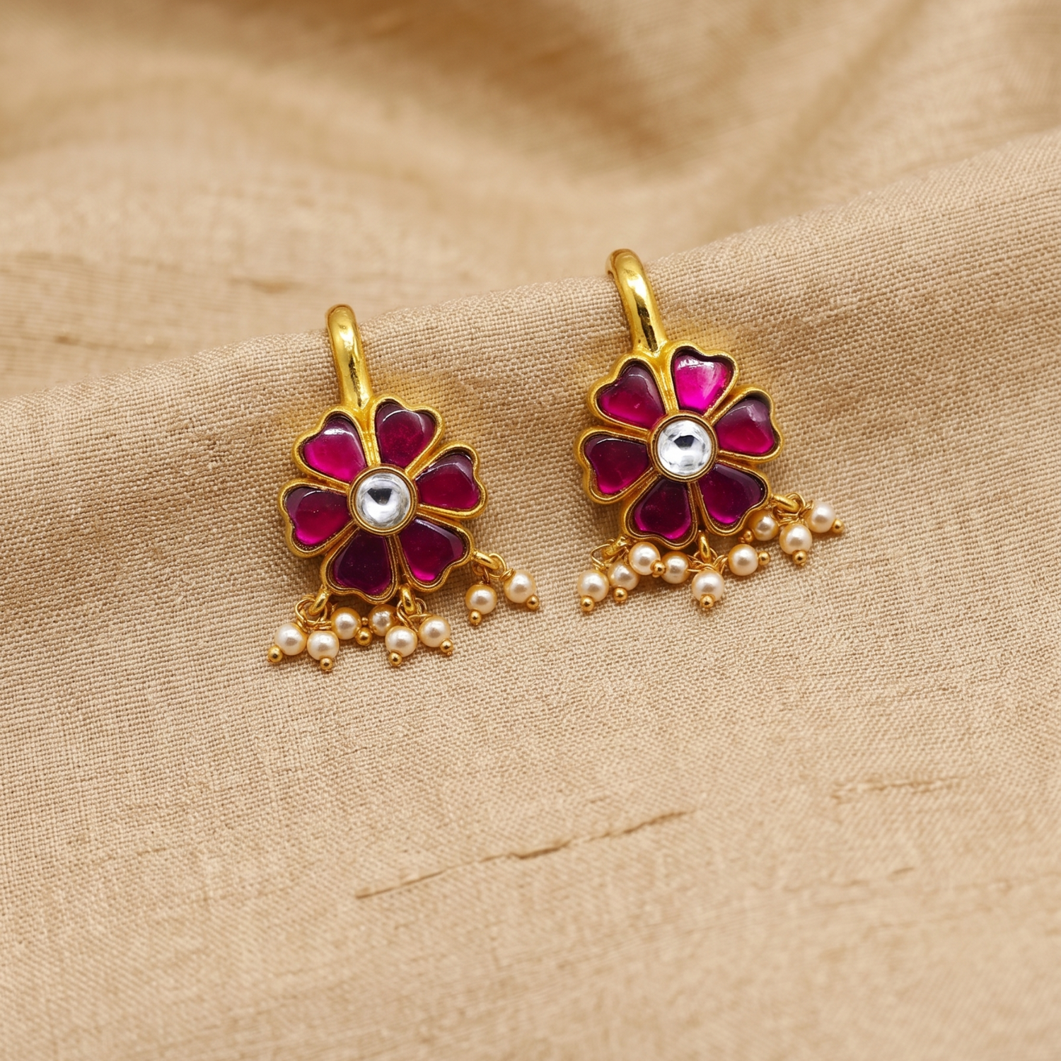 Mahi Silver Bugadi Earrings