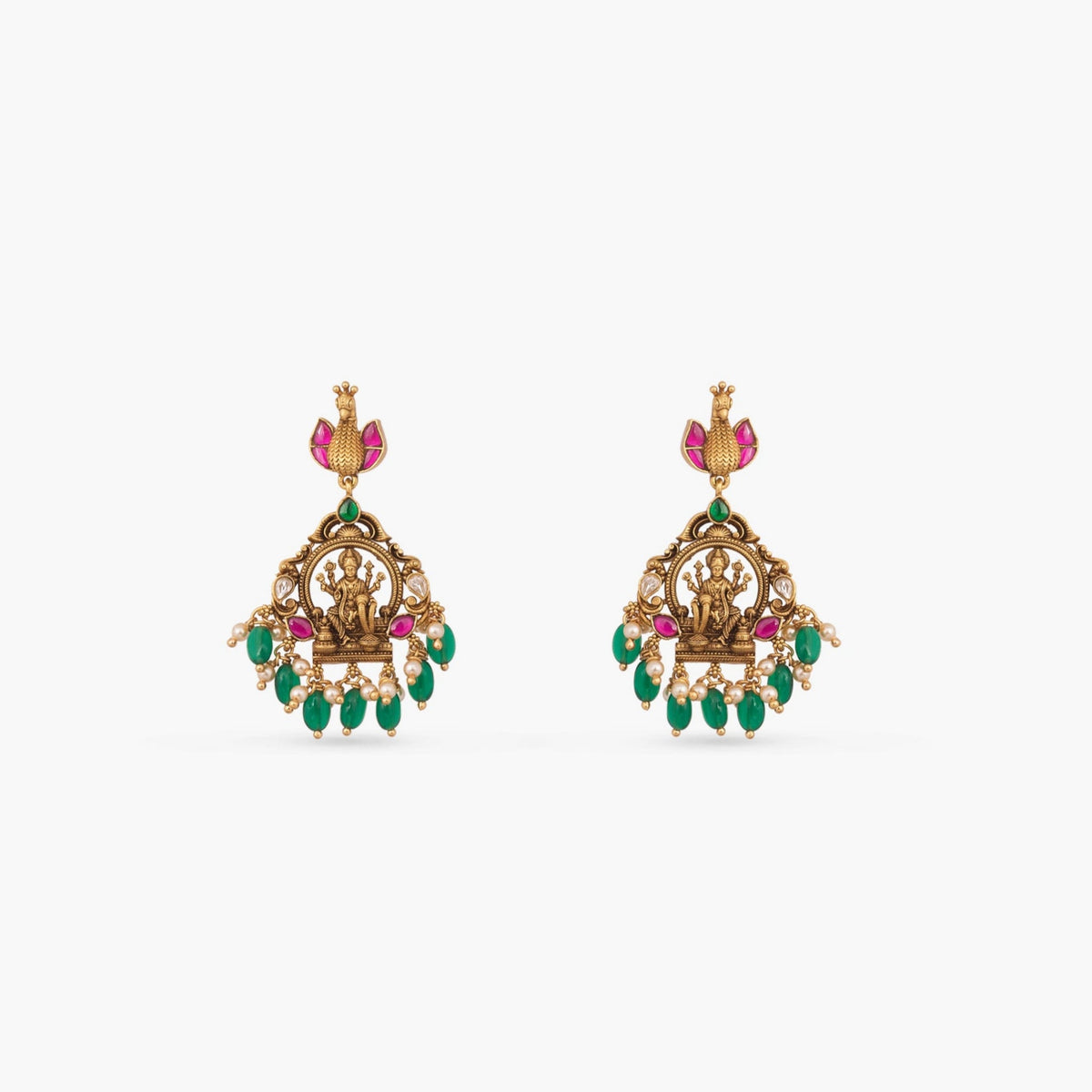 Necklace Vaibhav Antique Temple Silver Necklace Set
