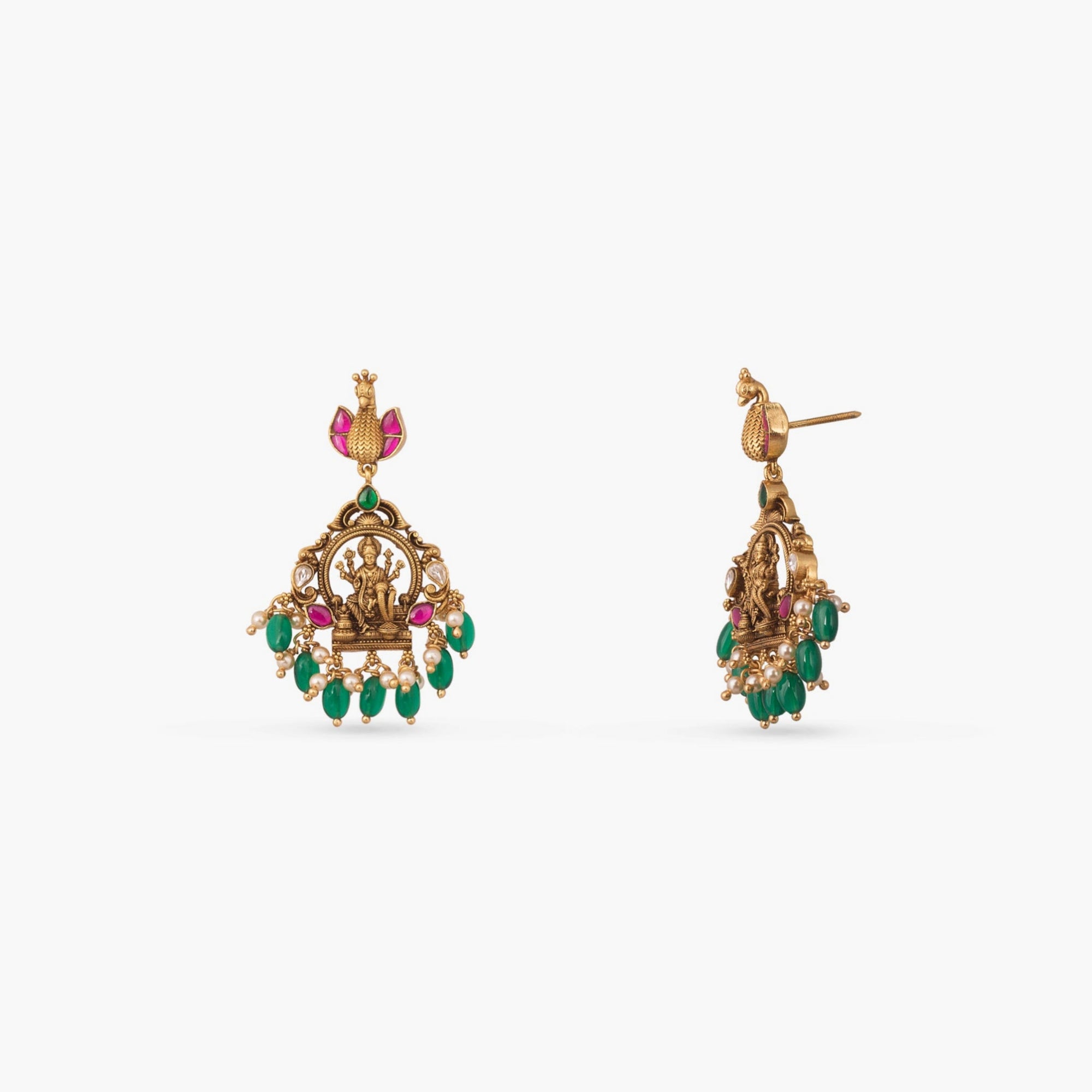 Vaibhav Antique Temple Silver Necklace Set