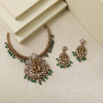 Necklaces Vrindavana Moissanite Silver Hasli Necklace Set
