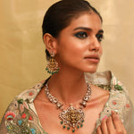 Necklaces Padmasana Moissanite Silver Hasli Necklace Set