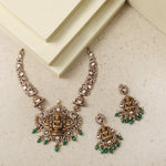 Necklaces Padmasana Moissanite Silver Hasli Necklace Set