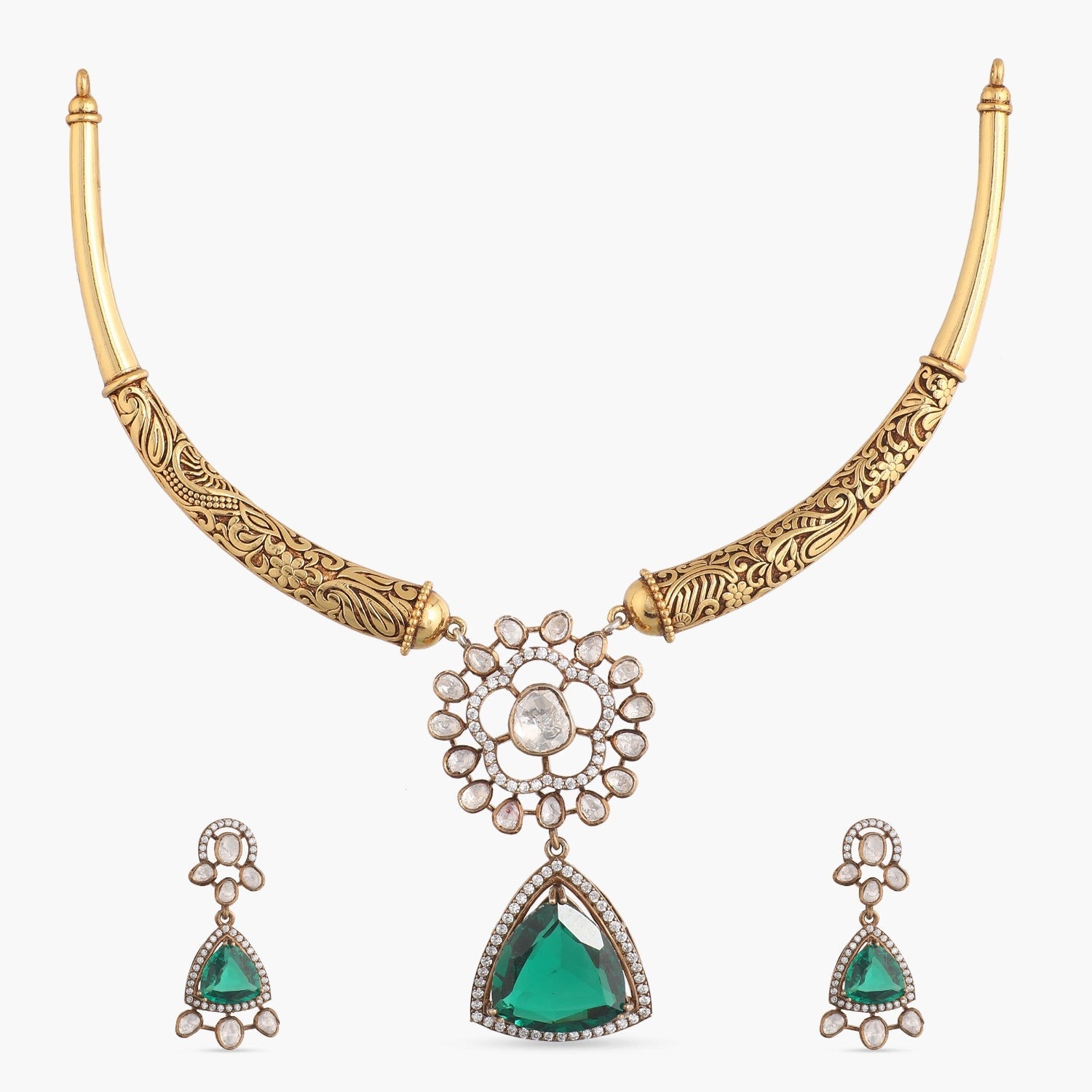 Necklaces Micita Moissanite Silver Hasli Necklace Set