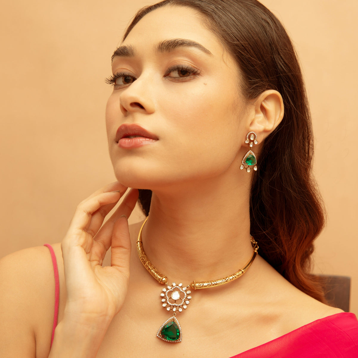 Necklaces Micita Moissanite Silver Hasli Necklace Set