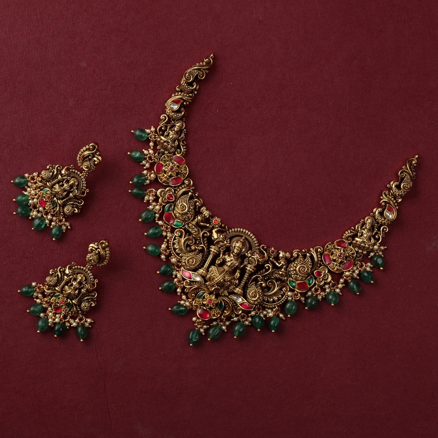 Shree Antique Temple Necklace Set