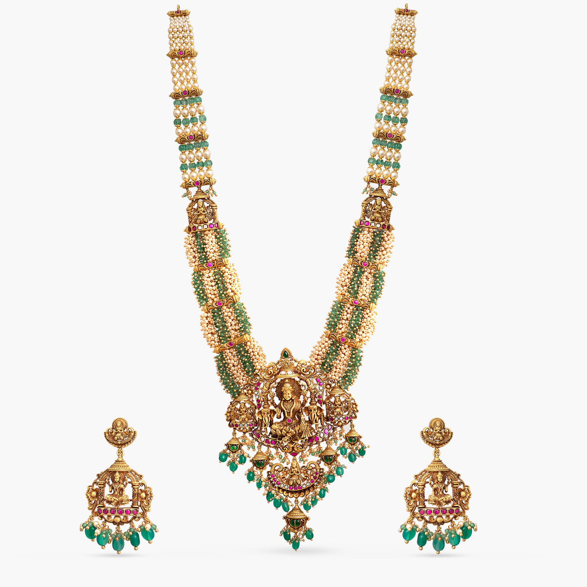 Vaidehi Antique Silver Bridal Necklace Set