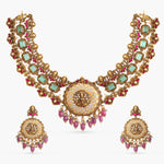 Shreeya Temple Silver Necklace Set