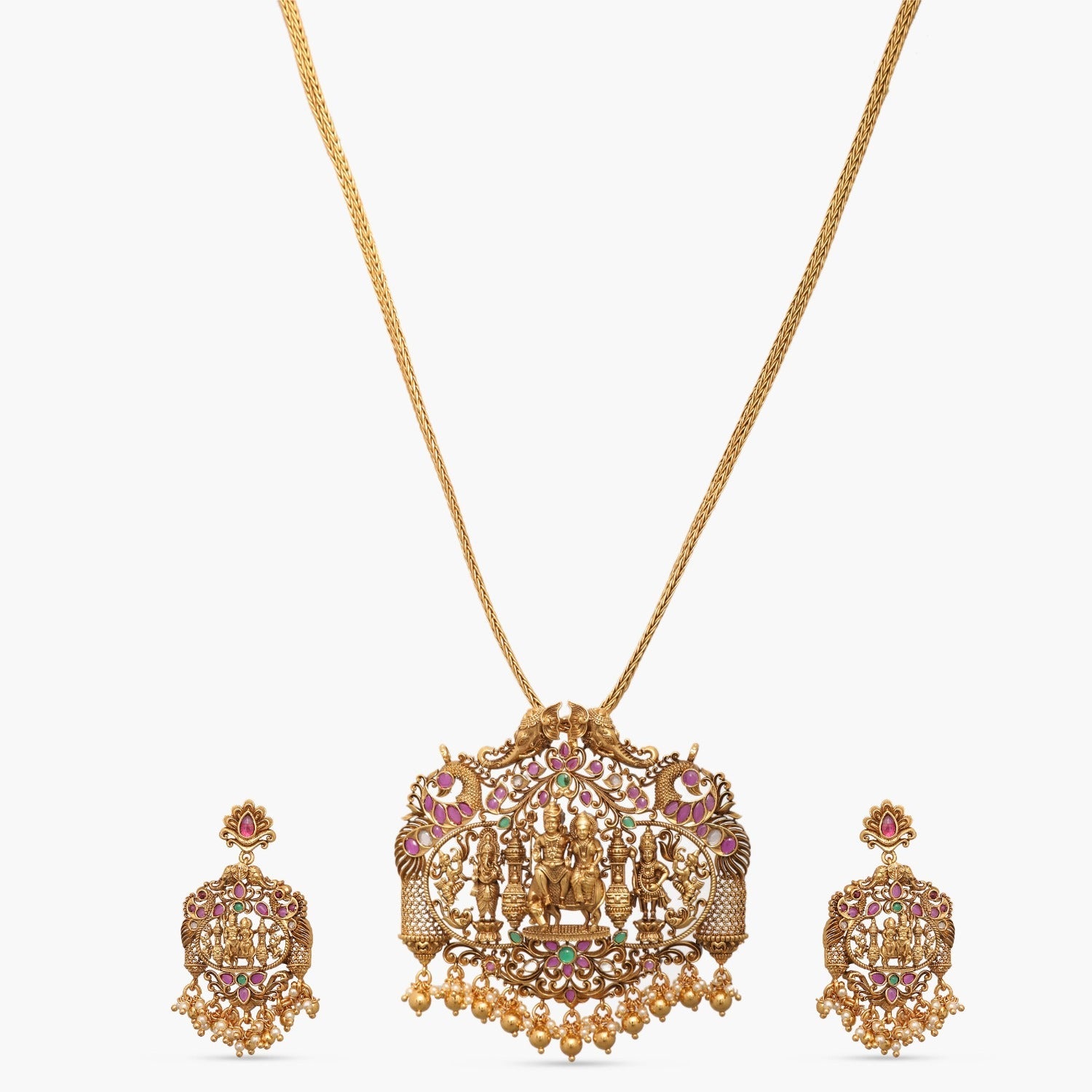 Pendants Shakti Antique Nakshi Silver Pendant Set
