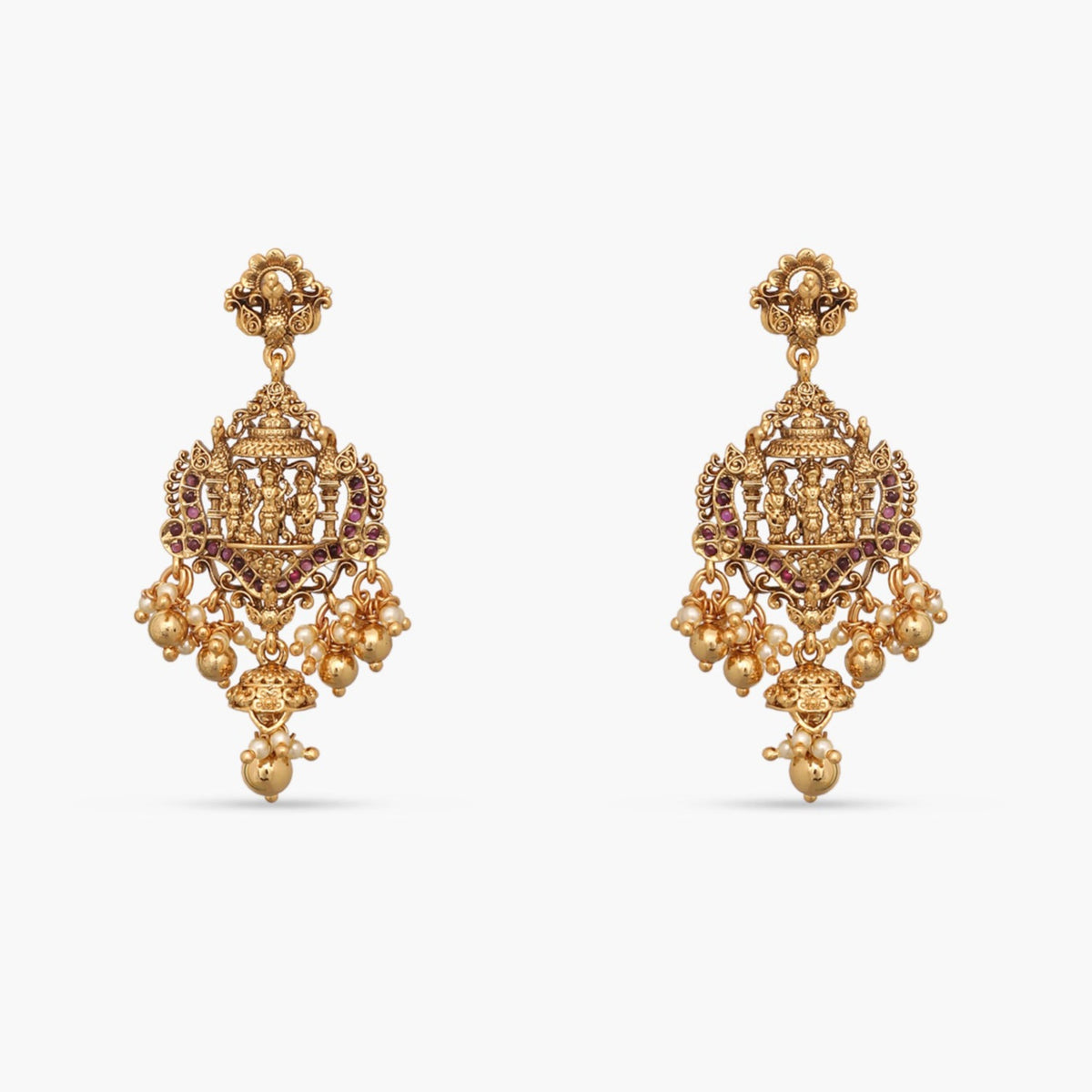 Siyaram Antique Nakshi Silver Pendant Set