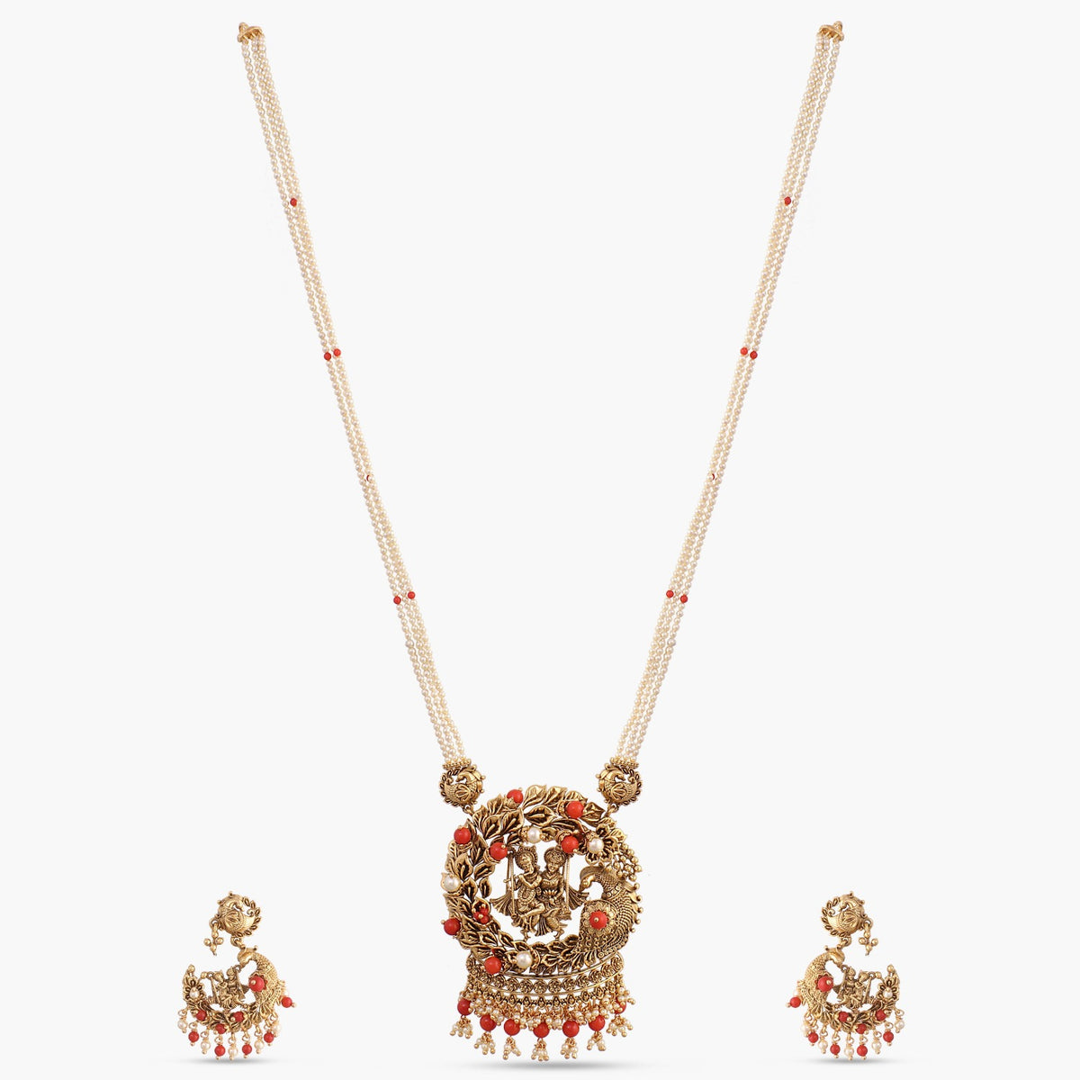 Manohar Antique Silver Pendant Set