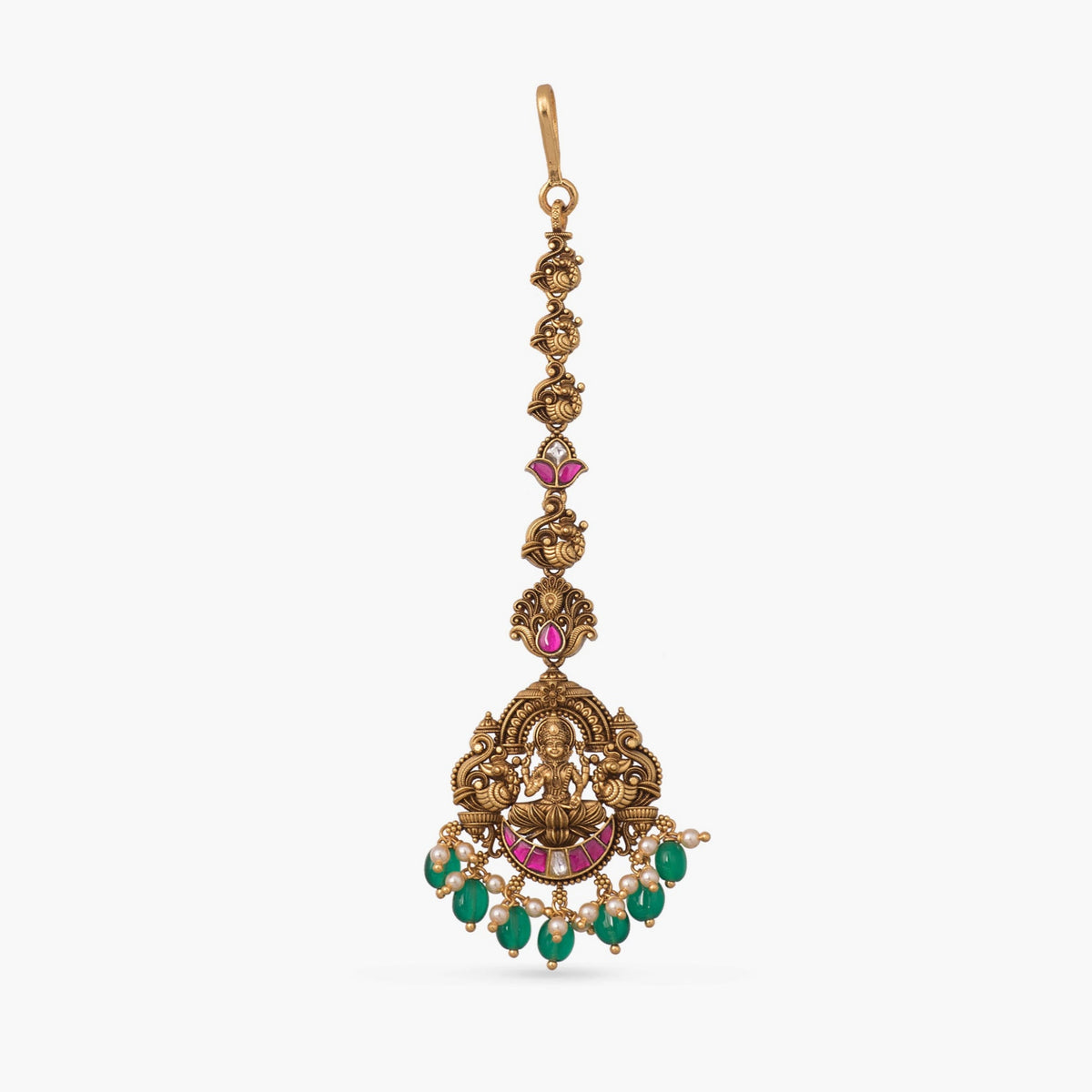Chandra Lakshmi Kempu Silver Maang Tikka