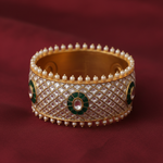 Bangles Aalia Uncut Polki Statement Silver Bangle