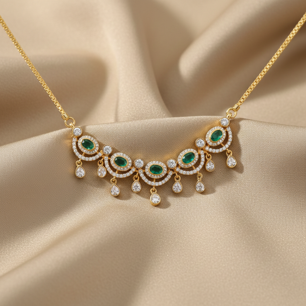 Necklaces Anya CZ Silver Pendant Necklace