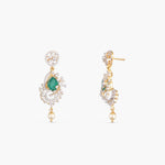 Earrings Floral CZ Silver Drop Earrings