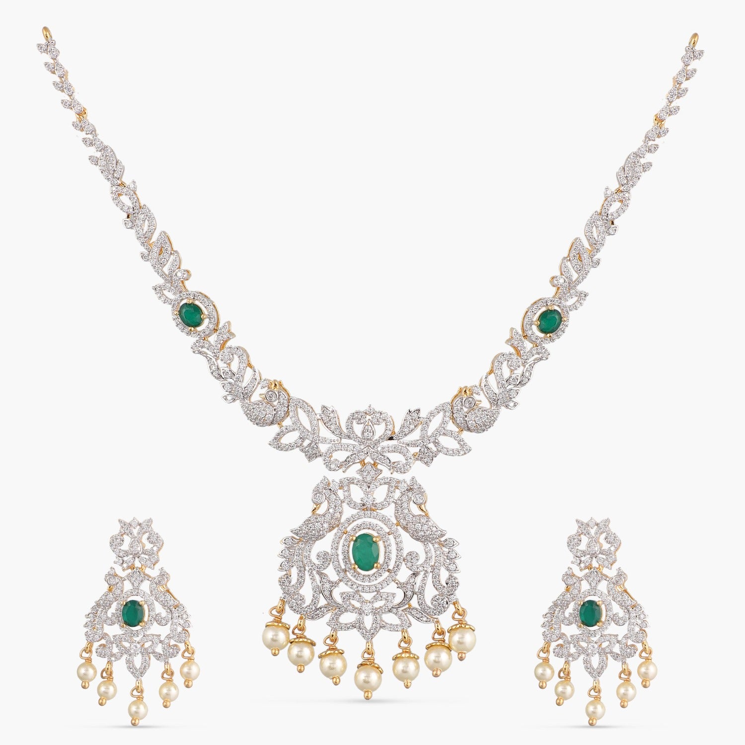 Discover Ankur CZ Silver Necklace Set | Paksha