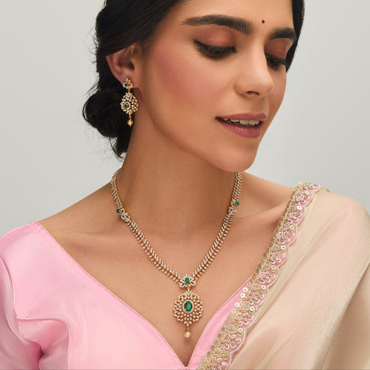 Arnit CZ Silver Necklace Set