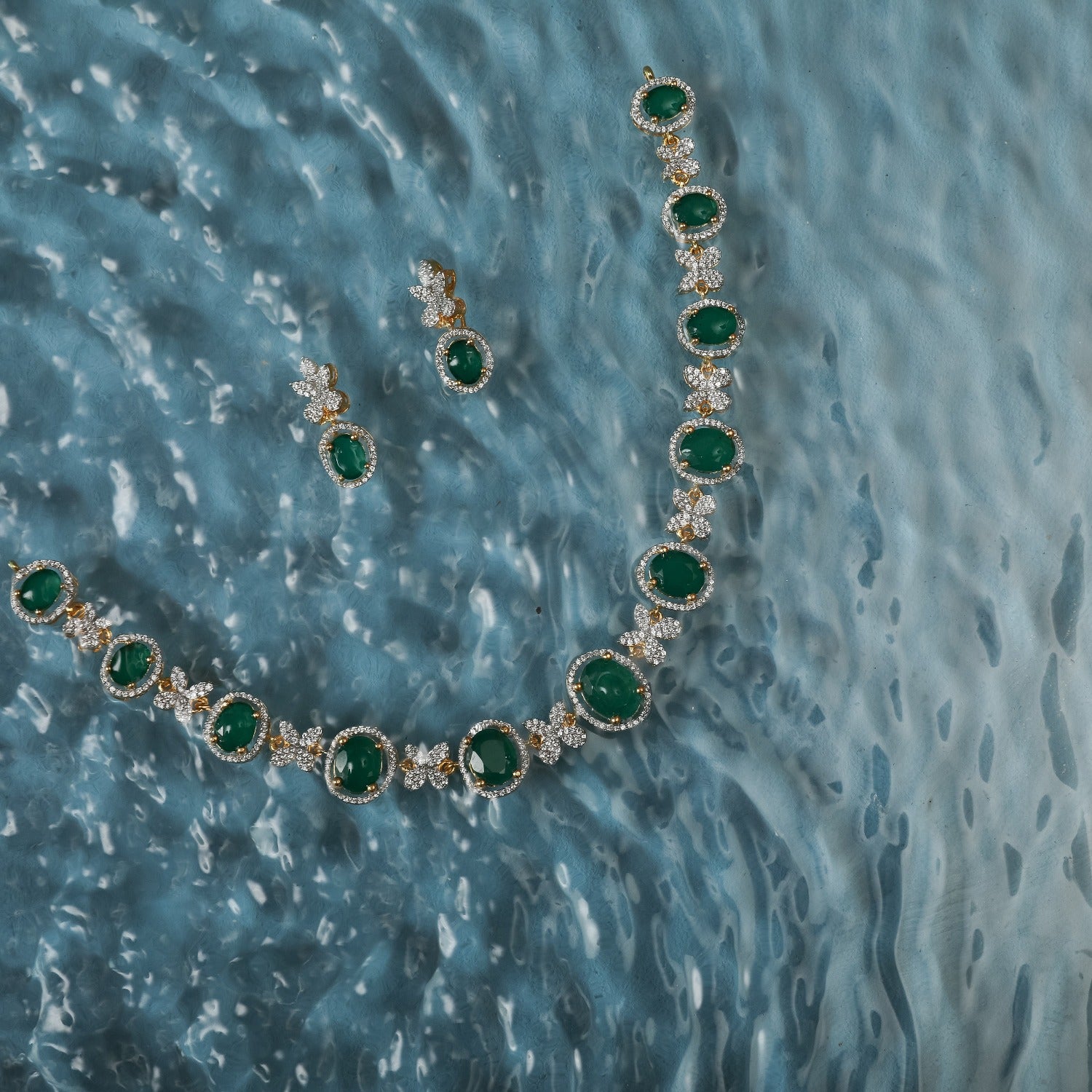 Zane CZ Silver Necklace Set