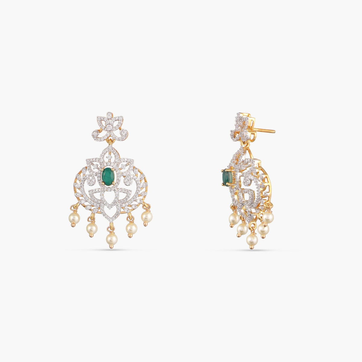 Niraj CZ Silver Necklace Set