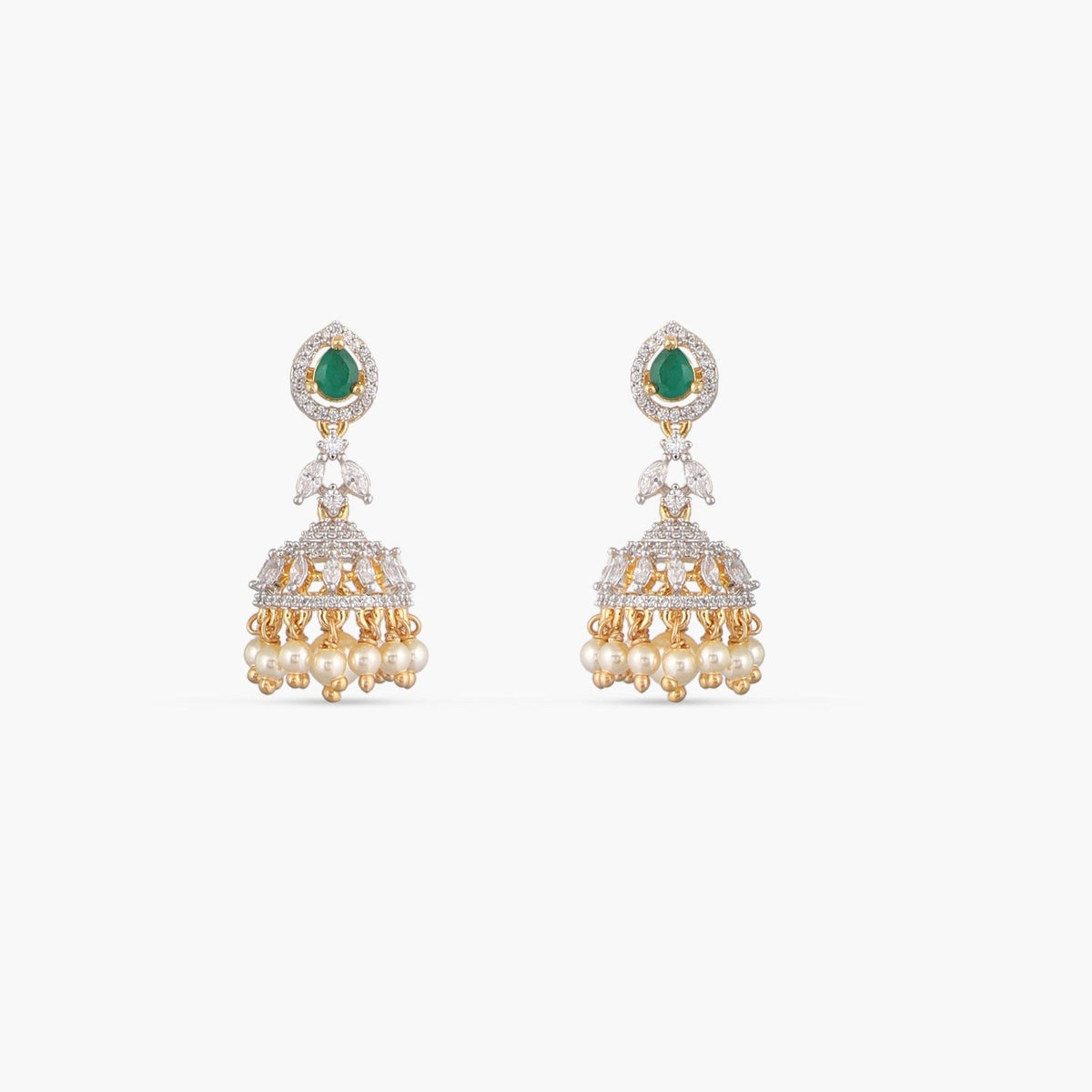 Earrings Classic CZ Silver Jhumka Earrings