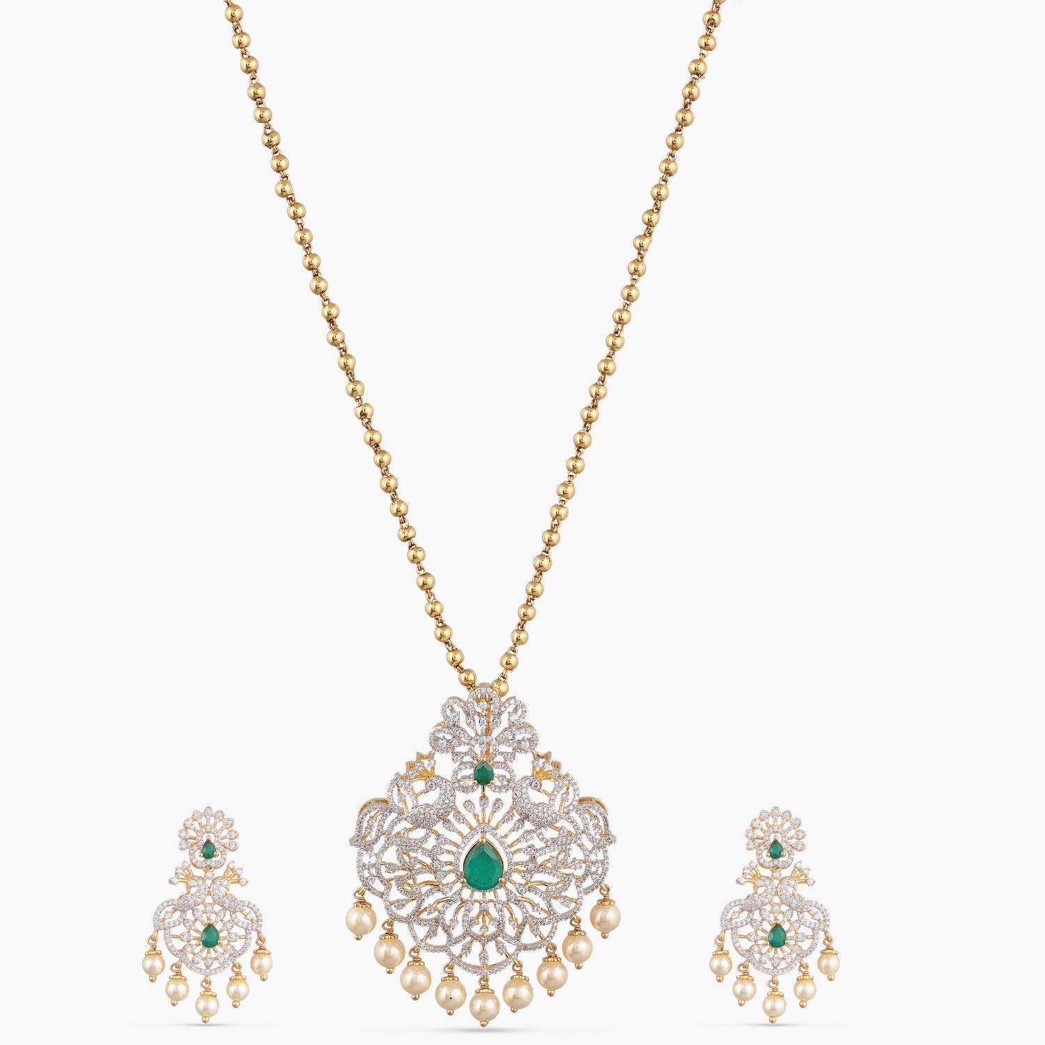 Pendants Sanvi CZ Silver Pendant Set