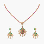 Necklace Mahima Kempu Silver Pendant Necklace Set