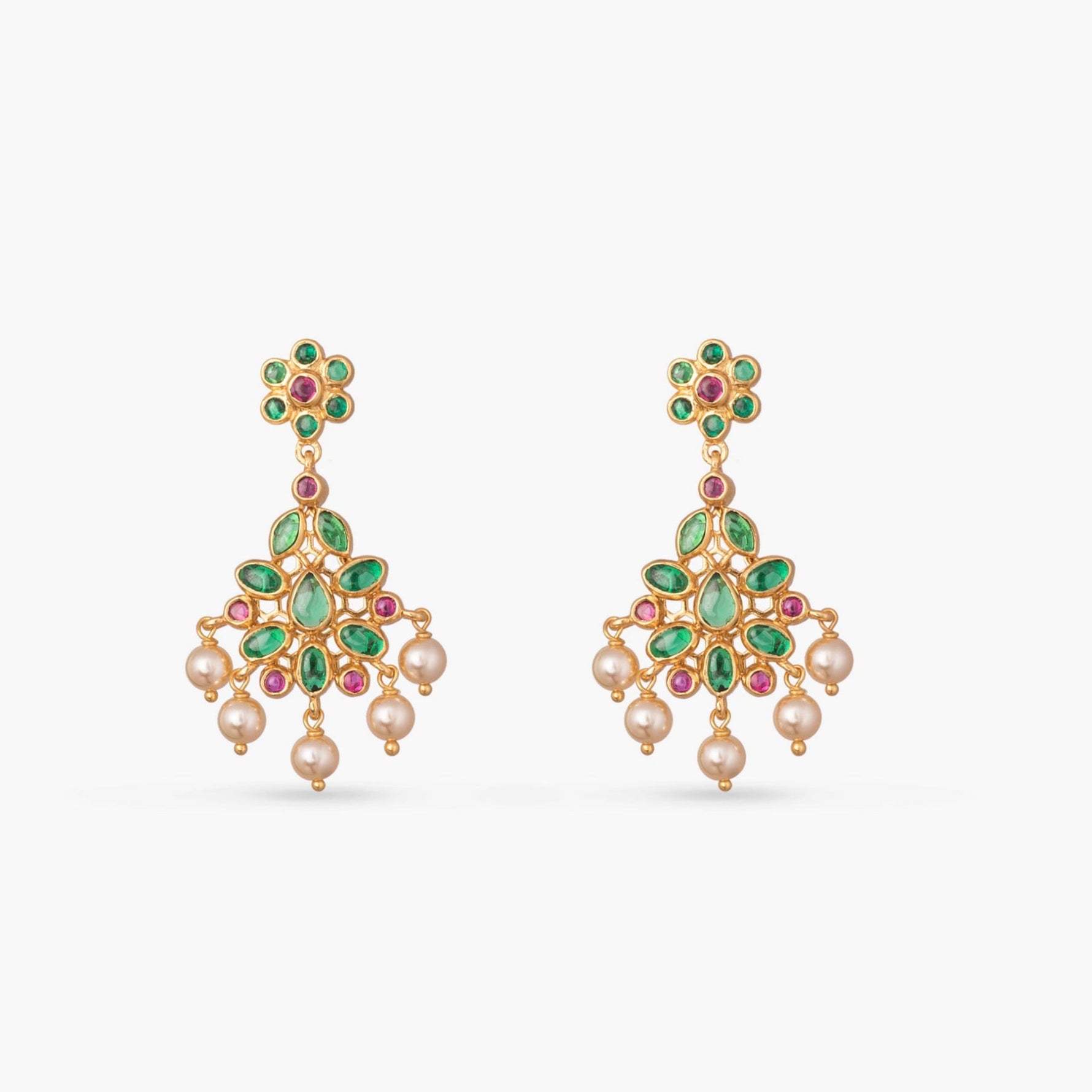 Necklace Mahima Kempu Silver Pendant Necklace Set