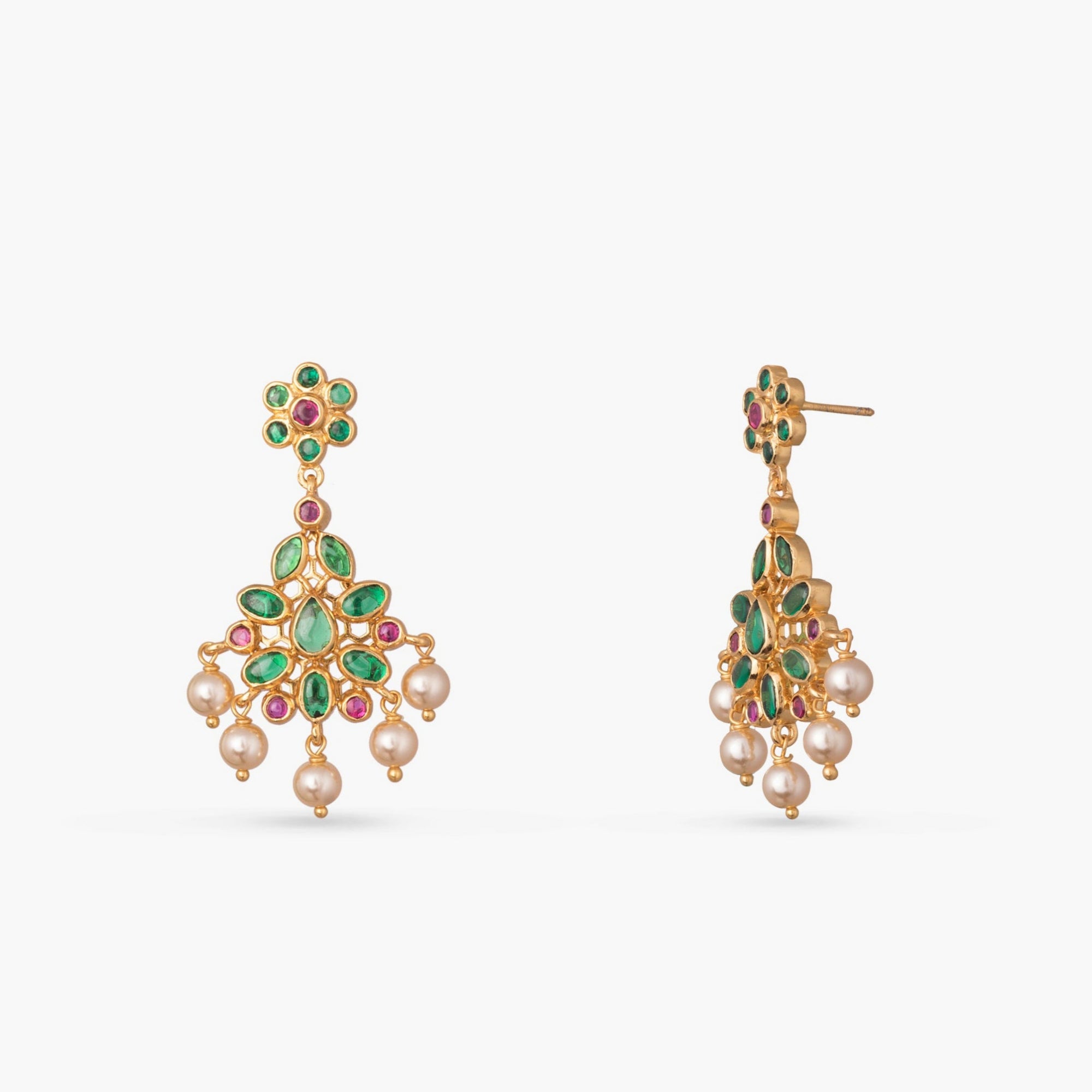 Mahima Kempu Silver Pendant Necklace Set