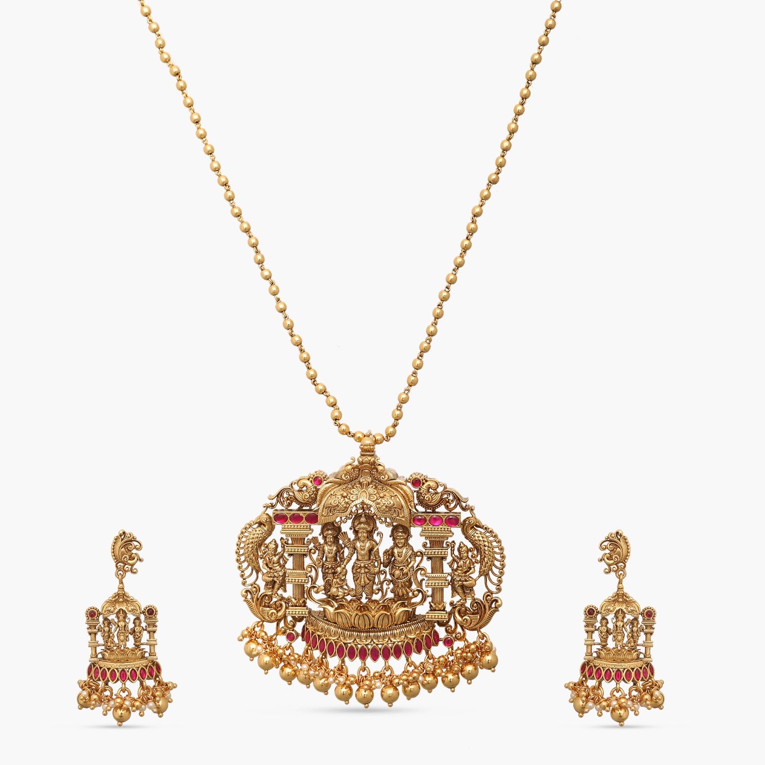 Ramayana Antique Nakshi Silver Pendant Set