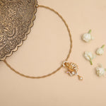 Pendants Padmavati CZ Gold Plated Silver Pendant Necklace