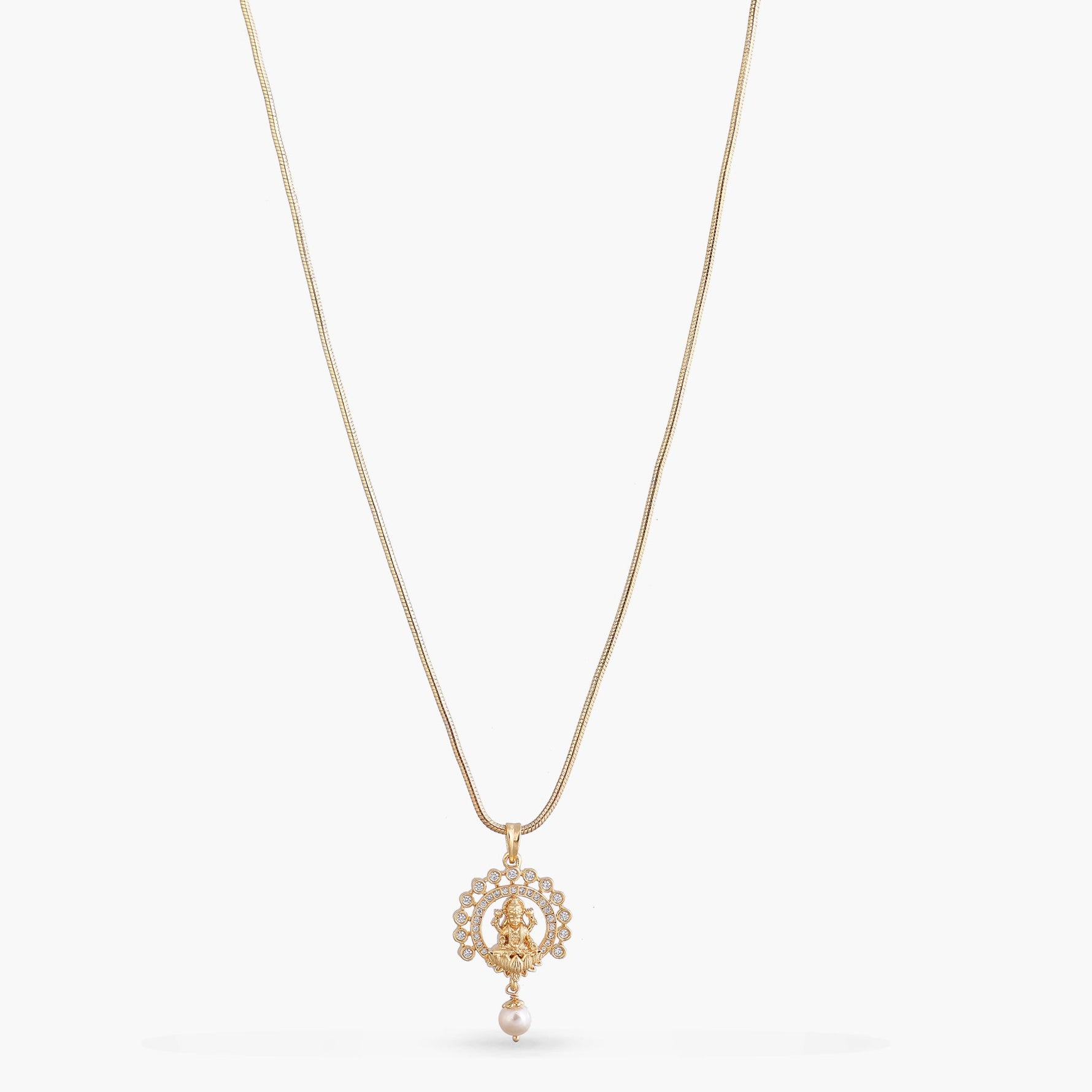Pendants Mahalakshmi Gold Plated Silver Pendant Necklace