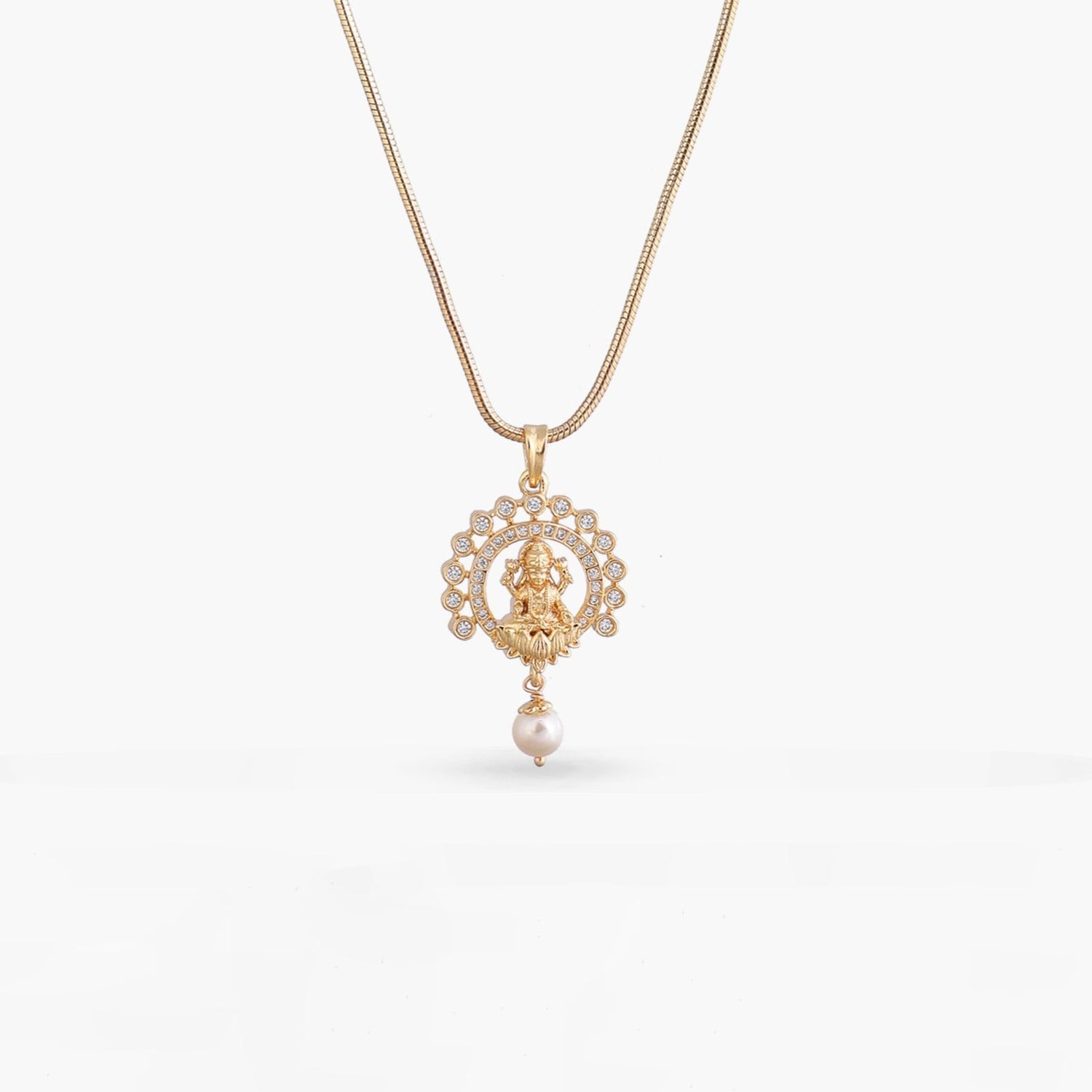 Pendants Mahalakshmi Gold Plated Silver Pendant Necklace