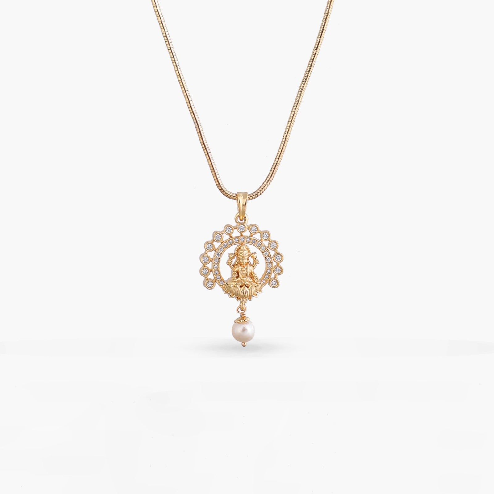 Mahalakshmi Gold Plated Silver Pendant Necklace