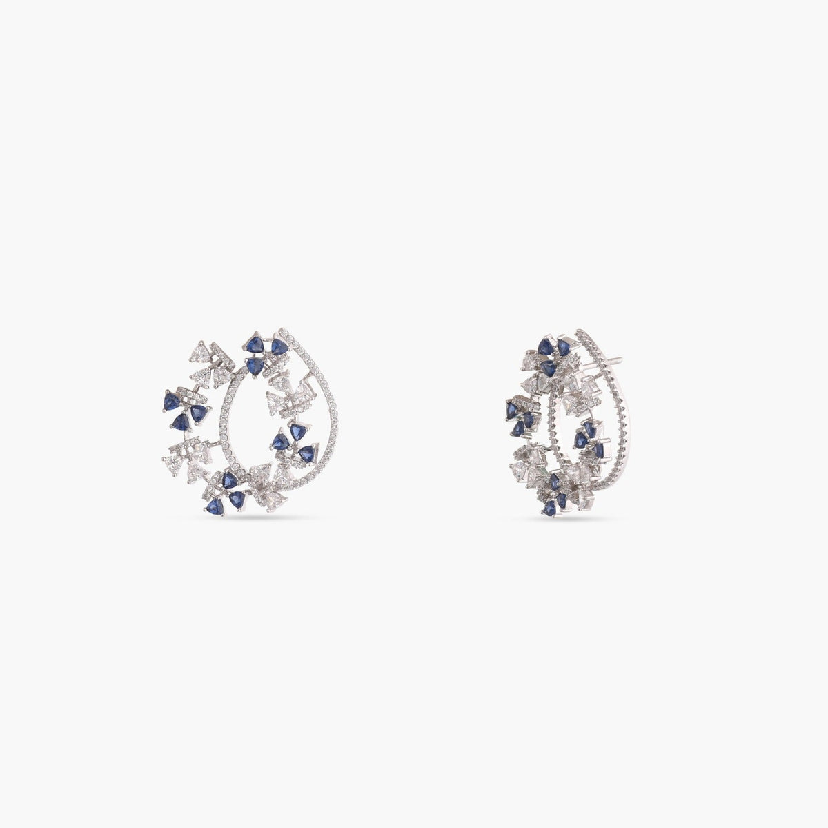 Earrings Floral Wreath CZ Silver Earrings