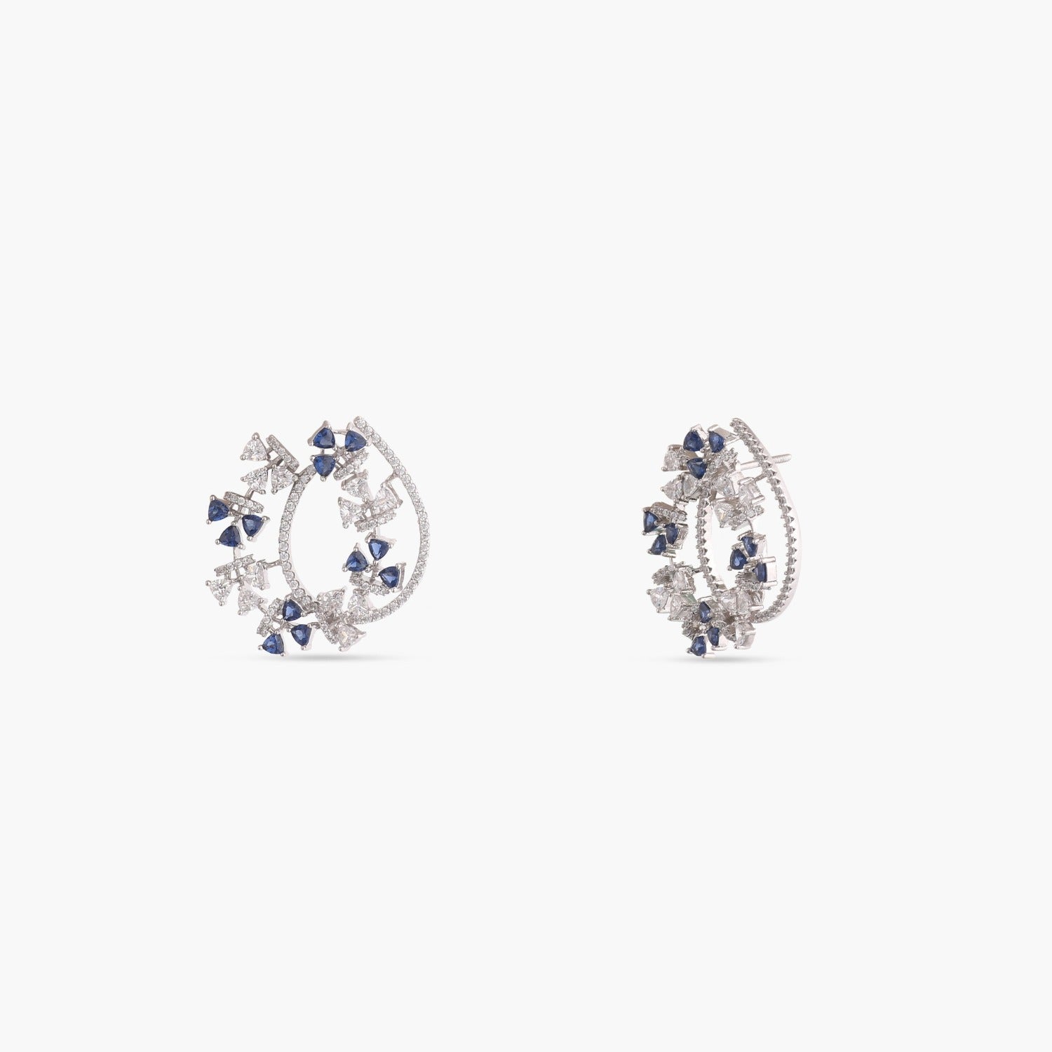 Earrings Floral Wreath CZ Silver Earrings