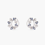 Earrings Floral Wreath CZ Silver Earrings