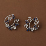 Earrings Floral Wreath CZ Silver Earrings