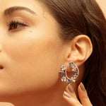 Earrings Floral Wreath CZ Silver Earrings