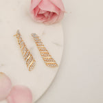 Earrings Dancing Leaf CZ Silver Cocktail Drop Earrings