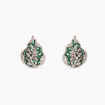Floral Shine CZ Silver Stud Earrings