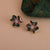 Trillium Floral CZ Silver Stud Earrings