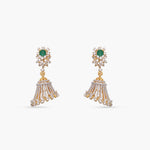 Earrings Opulent Floral CZ Silver Jhumka Earrings