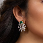 Earrings Emerald Majesty CZ Silver Earrings
