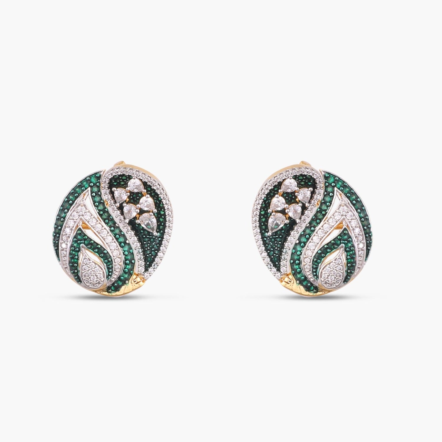 Vanda Floral CZ Silver Stud Earrings