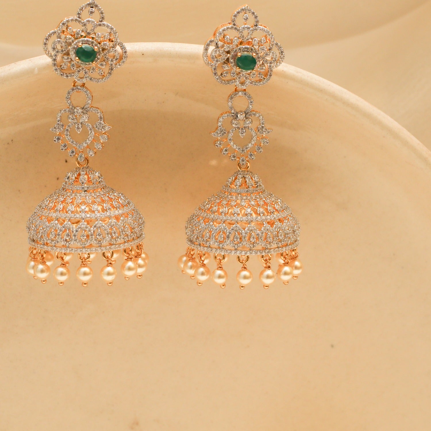 Cz fashion jhumkas