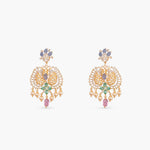 Roshani CZ Long Silver Necklace Set
