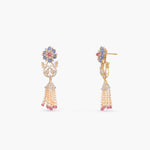 Priya CZ Long Silver Necklace Set