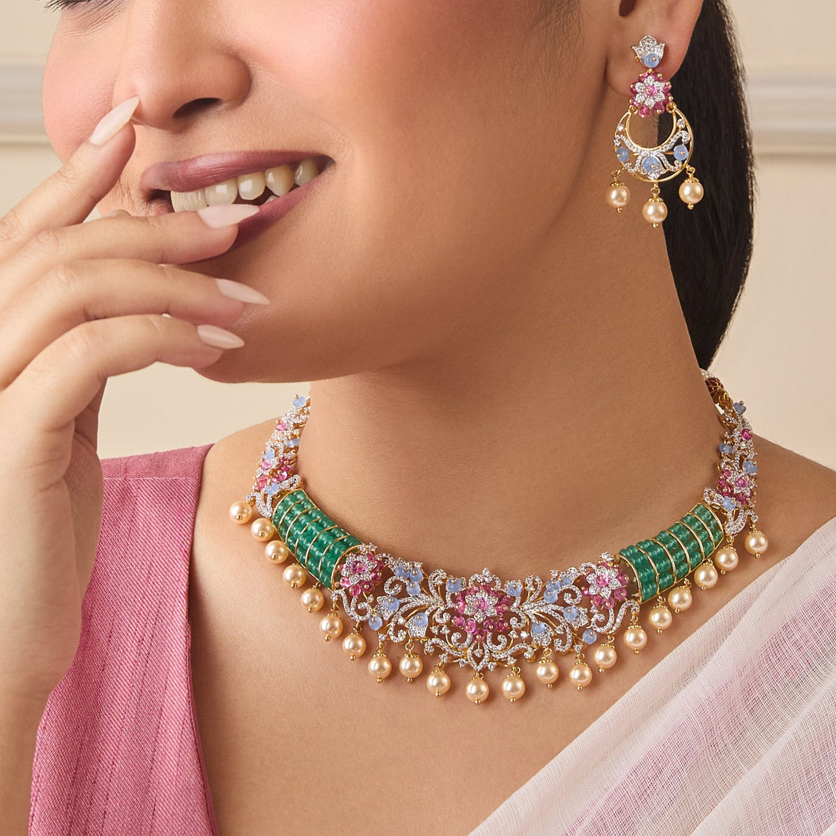 Kiara CZ Silver Necklace Set