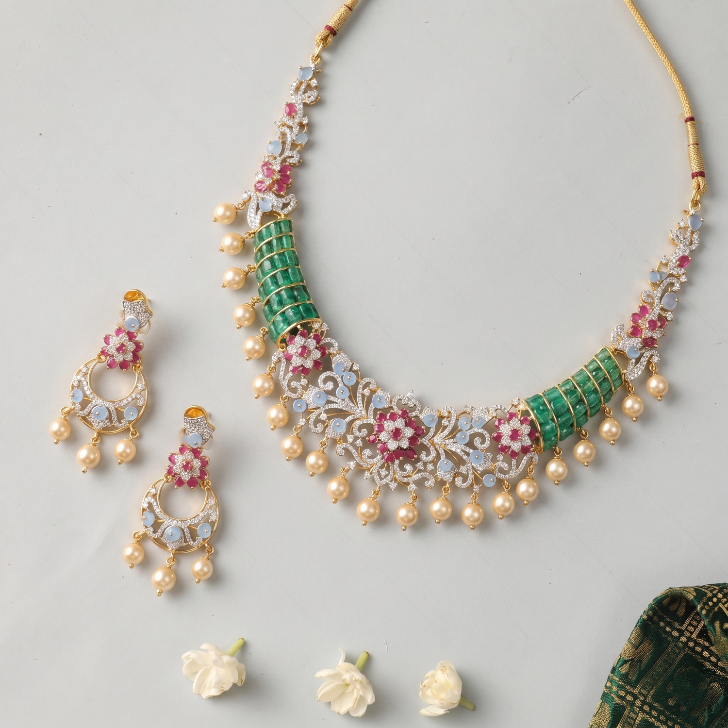 Kiara CZ Silver Necklace Set