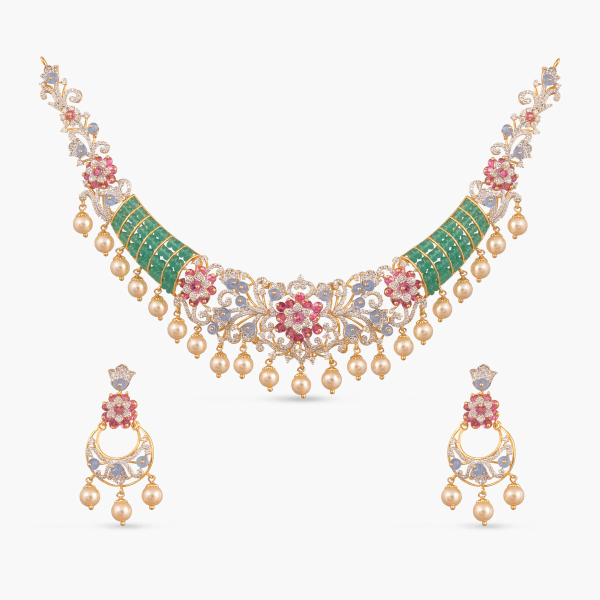 Kiara CZ Silver Necklace Set